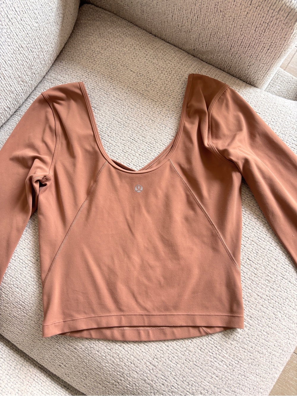 lululemon Align V Neck Long Sleeve Top Brown Tan Size 4